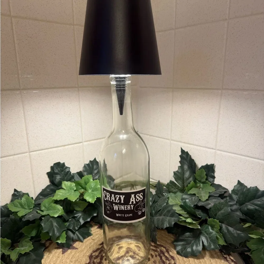 Wine Bottle Lamp Rechargeable Shade USB Touch On Off Ambient Light Bar Den